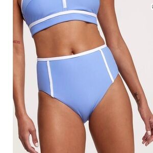 NWT CALIA High Rise Seamed Sky Breeze Blue Bikini Bottoms - size Medium